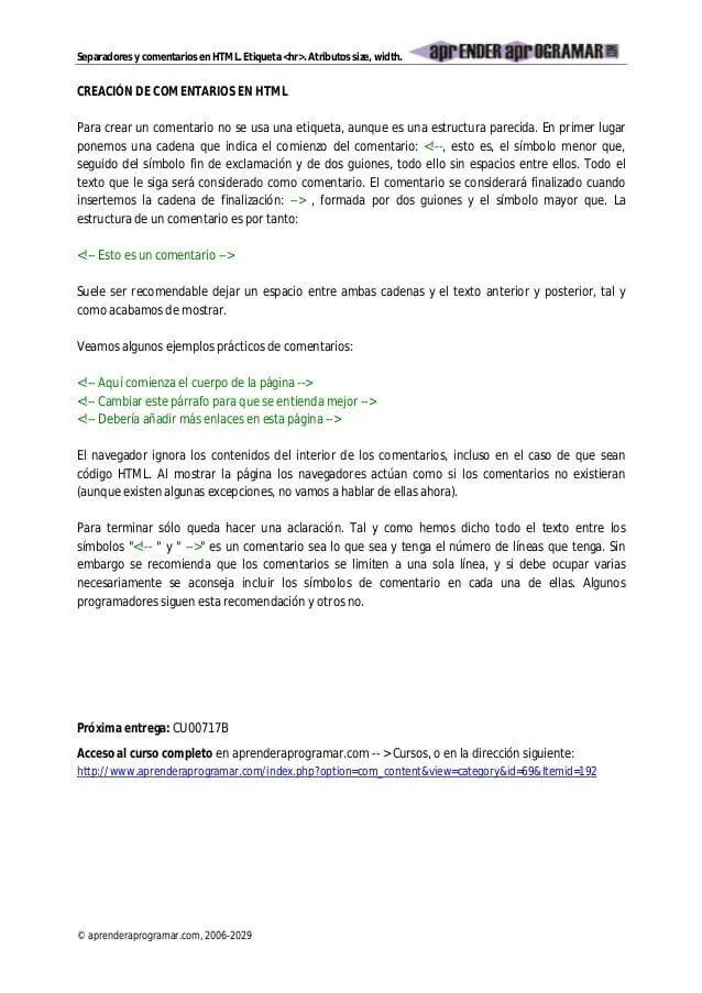¿cómo comentar una línea de código en html?