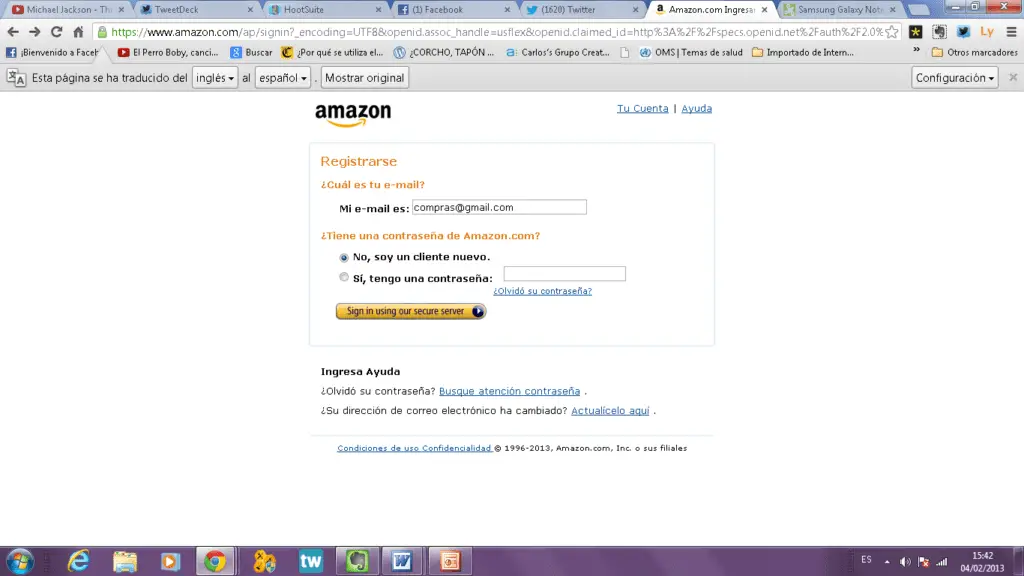 ¿cómo entrar en la página de amazon?