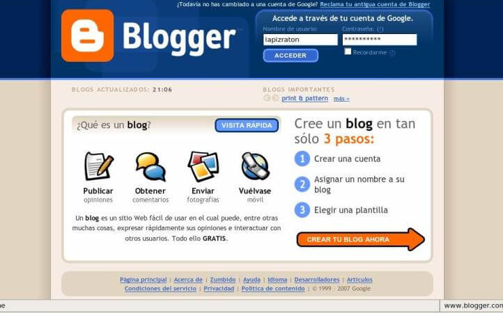 ¿cuáles son las páginas donde se puede crear un blog?