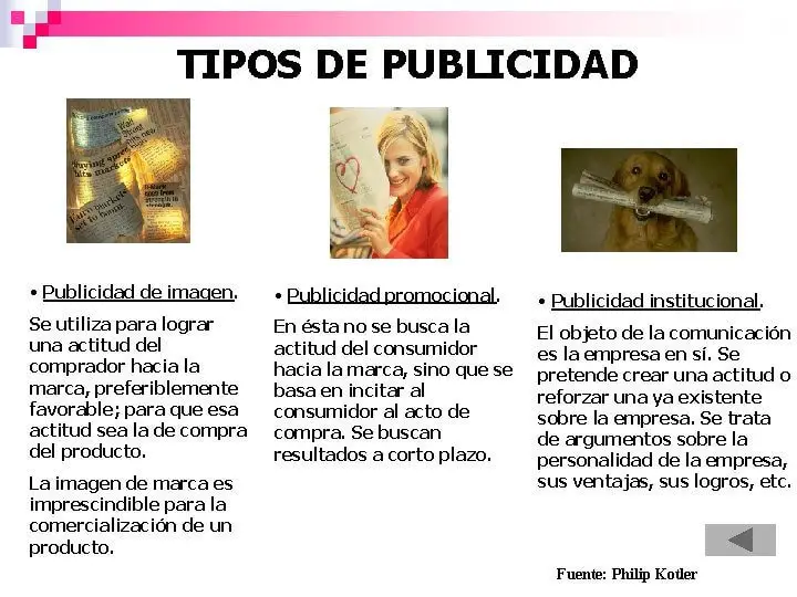 ¿cuáles son los 8 tipos de publicidad?