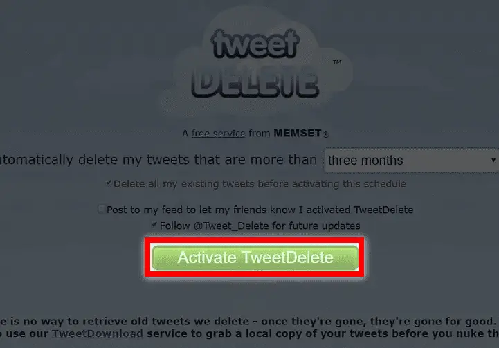 Delete all my tweets