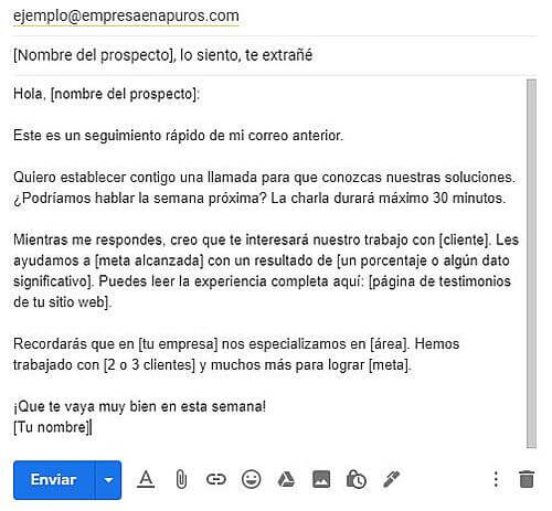 Ejemplos de correos para clientes