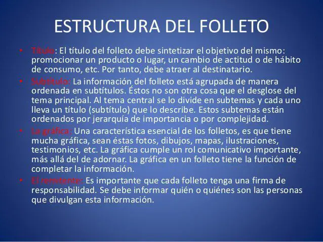 Estructura de un folleto