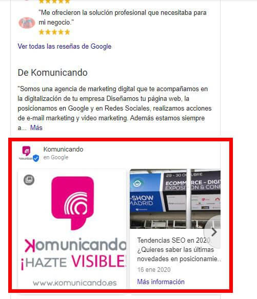 Google my business español