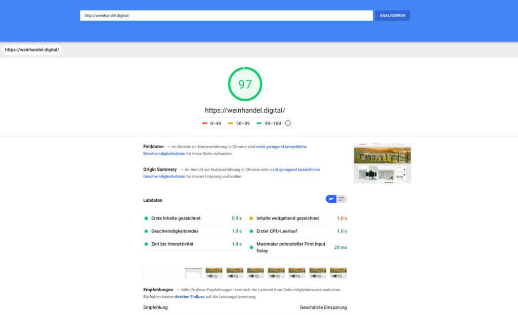 Google page speed insight