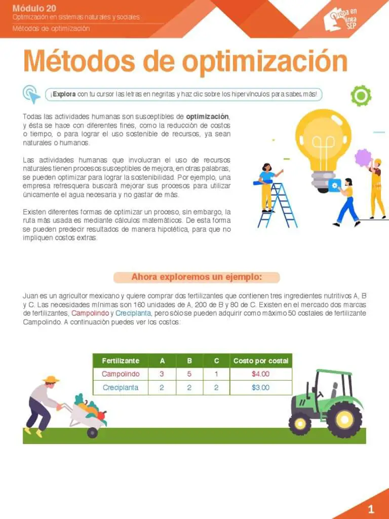 ¿qué es optimizar y ejemplo?