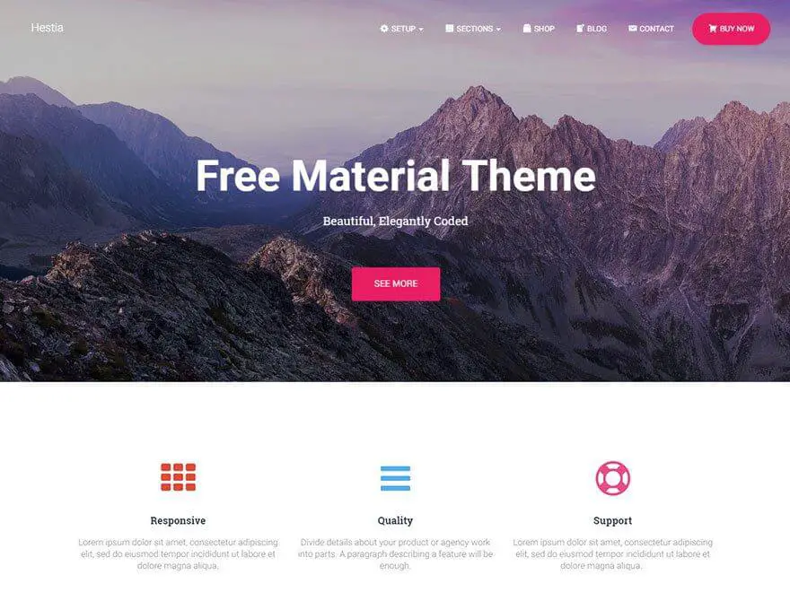 WordPress one page free theme