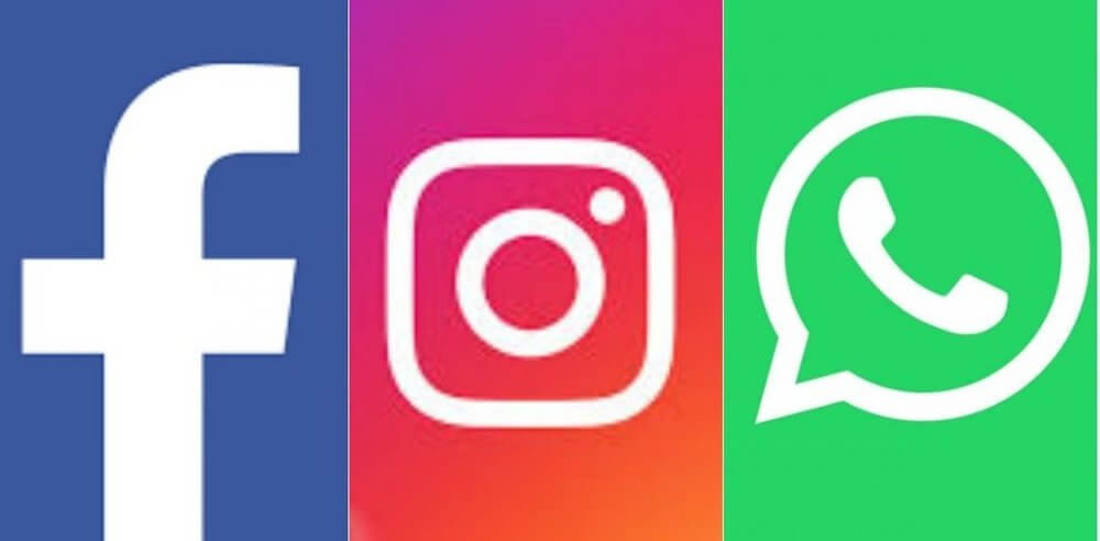 Logo facebook instagram whatsapp vertical