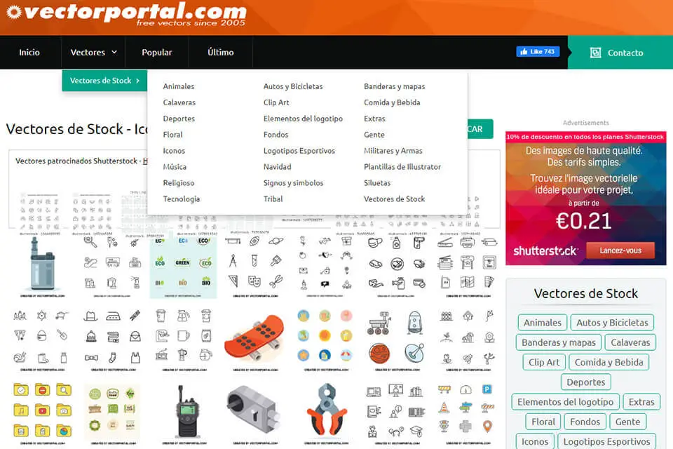 Paginas de vectores gratis