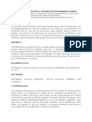 ¿qué es optimización en ingeniería de procesos?