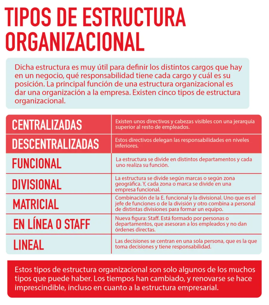 ¿qué tipos de diseños organizacionales existen?